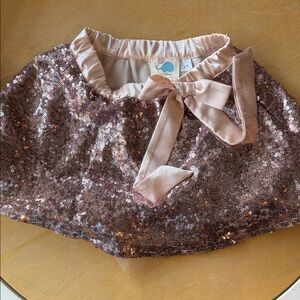 Elestory Sequin Skirt with Bow